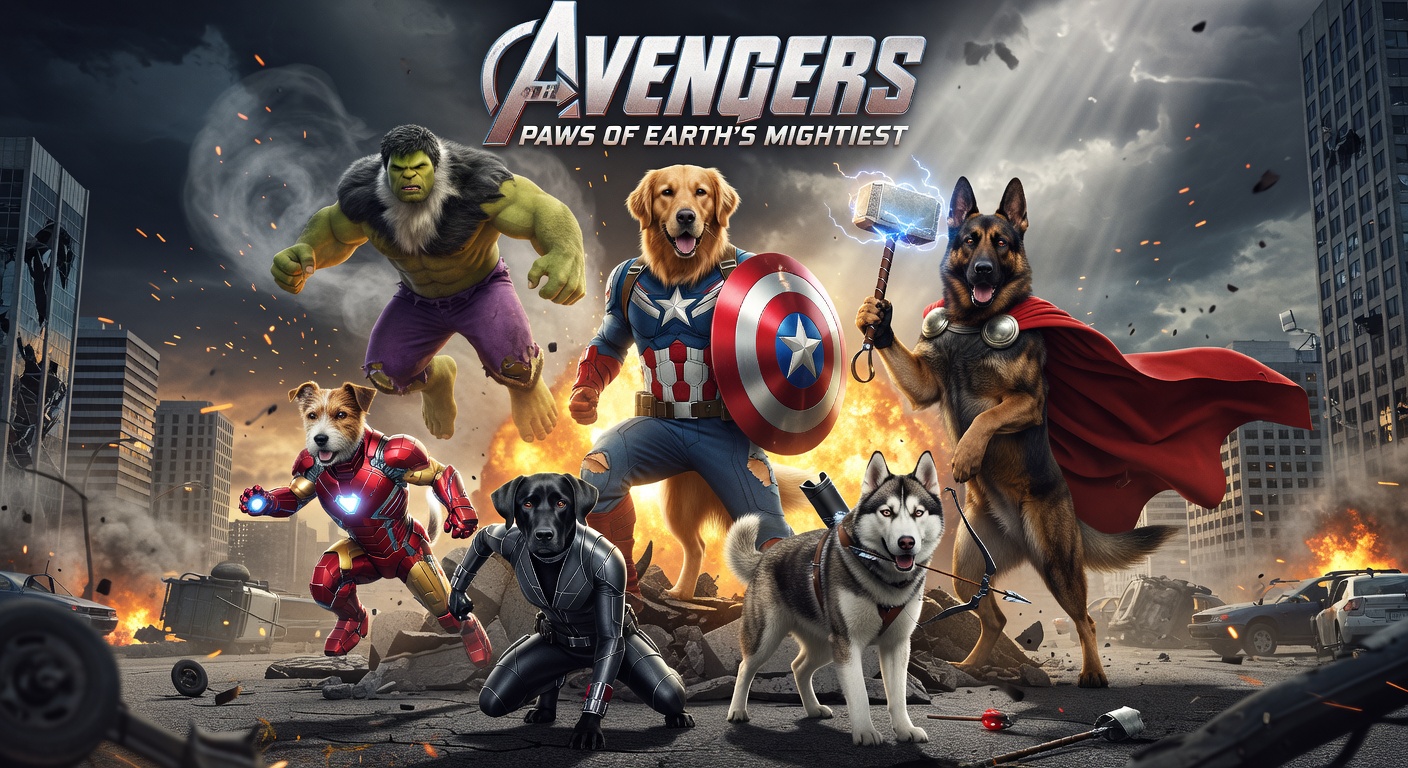 Avengers as dogs