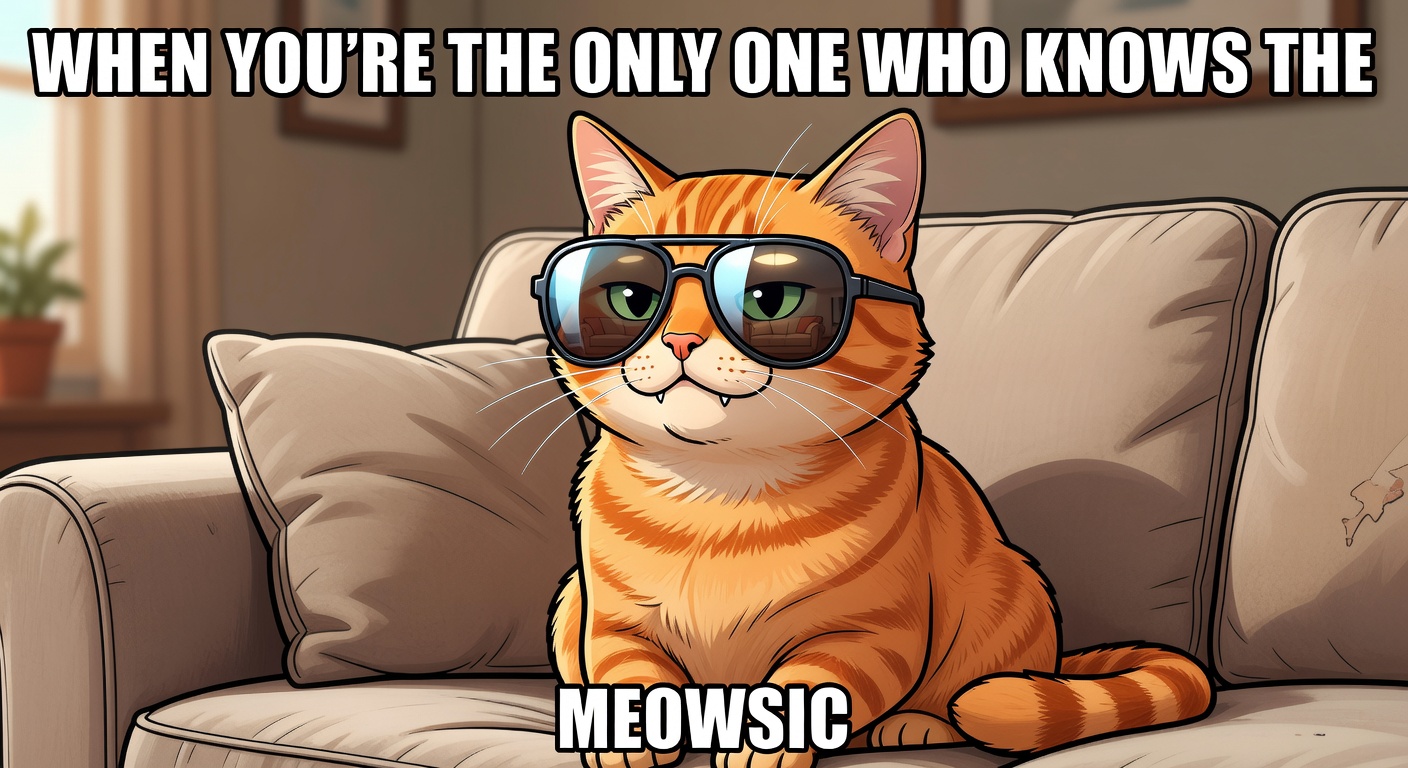 Meme style cat