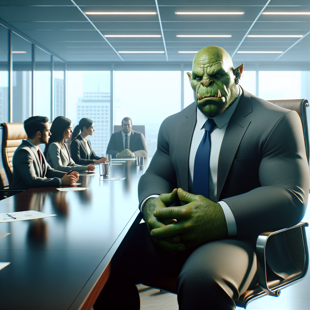 Shrek at the office